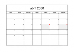 calendario abril 2030 05