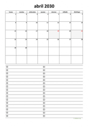 calendario abril 2030 07