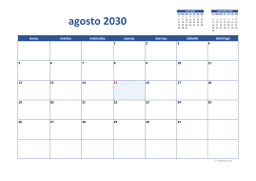 calendario agosto 2030 02
