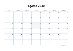 calendario agosto 2030 04