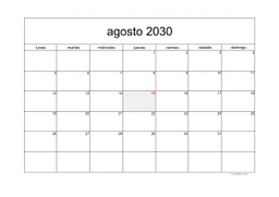 calendario agosto 2030 05