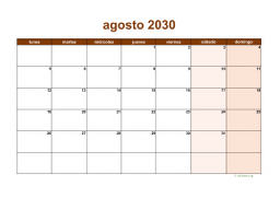calendario agosto 2030 06