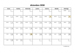 calendario diciembre 2030 01