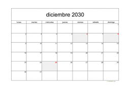 calendario diciembre 2030 05