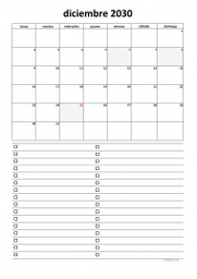 calendario diciembre 2030 07