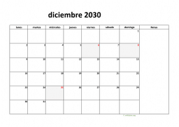 calendario diciembre 2030 08
