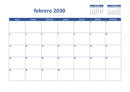 calendario febrero 2030 02