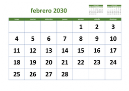 calendario febrero 2030 03