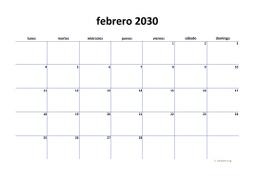 calendario febrero 2030 04