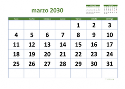 calendario marzo 2030 03