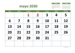 calendario mayo 2030 03