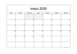 calendario mayo 2030 05