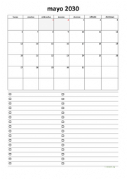 calendario mayo 2030 07