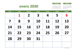 calendario mensual 2030 03