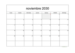 calendario noviembre 2030 05