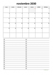 calendario noviembre 2030 07