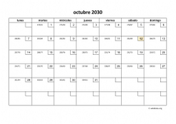 calendario octubre 2030 01