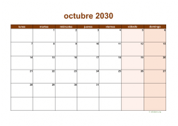 calendario octubre 2030 06