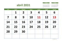 calendario abril 2031 03