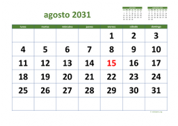 calendario agosto 2031 03
