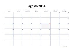 calendario agosto 2031 04
