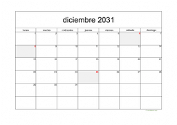 calendario diciembre 2031 05