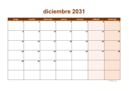 calendario diciembre 2031 06