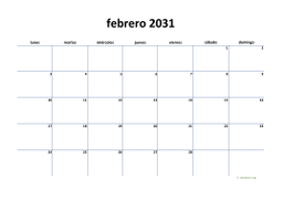 calendario febrero 2031 04