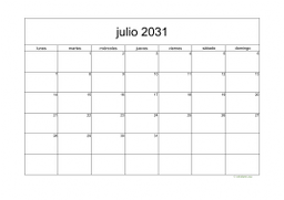 calendario julio 2031 05