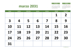 calendario marzo 2031 03