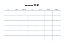 calendario marzo 2031 04
