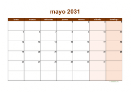 calendario mayo 2031 06