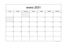calendario mensual 2031 05