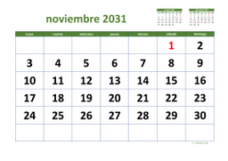 calendario noviembre 2031 03