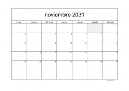 calendario noviembre 2031 05