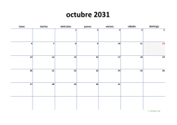 calendario octubre 2031 04