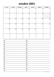 calendario octubre 2031 07