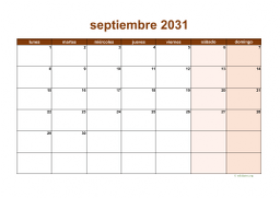 calendario septiembre 2031 06