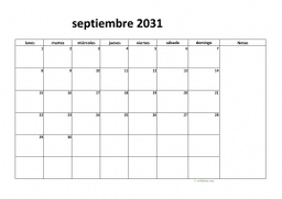calendario septiembre 2031 08
