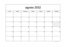 calendario agosto 2032 05