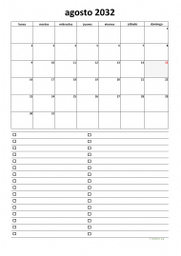 calendario agosto 2032 07