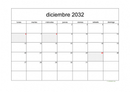 calendario diciembre 2032 05