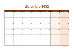 calendario diciembre 2032 06