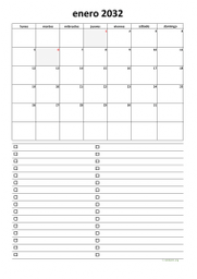 calendario enero 2032 07