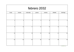 calendario febrero 2032 05