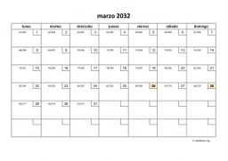 calendario marzo 2032 01
