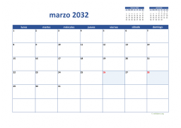 calendario marzo 2032 02