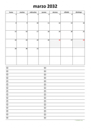 calendario marzo 2032 07