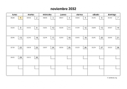 calendario noviembre 2032 01