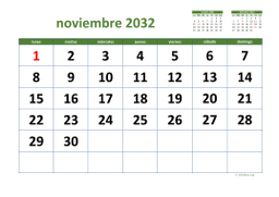 calendario noviembre 2032 03